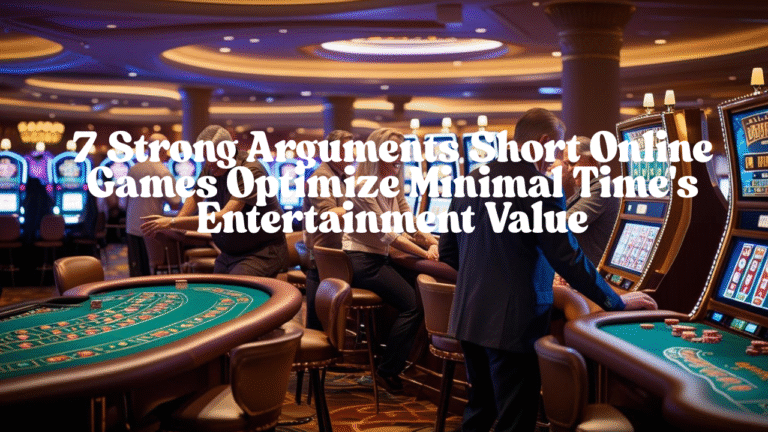 Short Online Games: 7 Strong Arguments Short Online Games Optimize Minimal Time's Entertainment Value