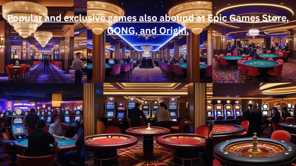 Popular and exclusive games also abound at Epic Games Store, GONG, and Origin.